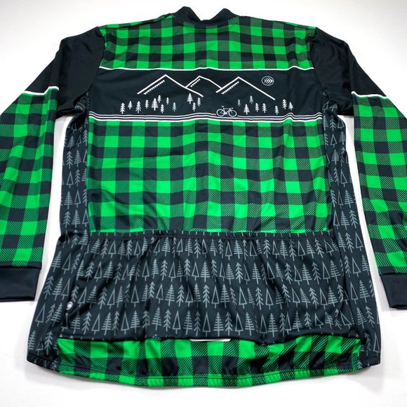 Aero Tech Long Sleeve Sprint Jersey Lumberjack Brushed Fleece Cycling Jersey NEW - Picture 5 of 5